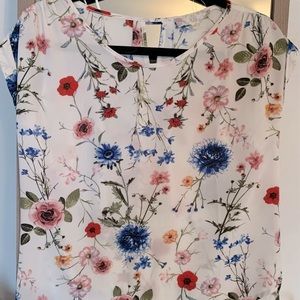 Pink rose small floral blouse